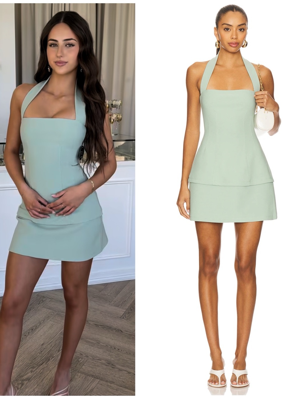 NWT Nookie Blair Mini Crepe Short Halter Dress Mint Green Size Women’s Small